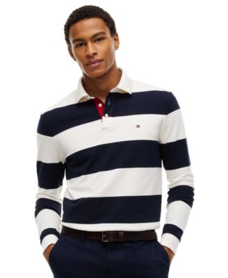 Men's Striped Classic Rugby Polo Shirt