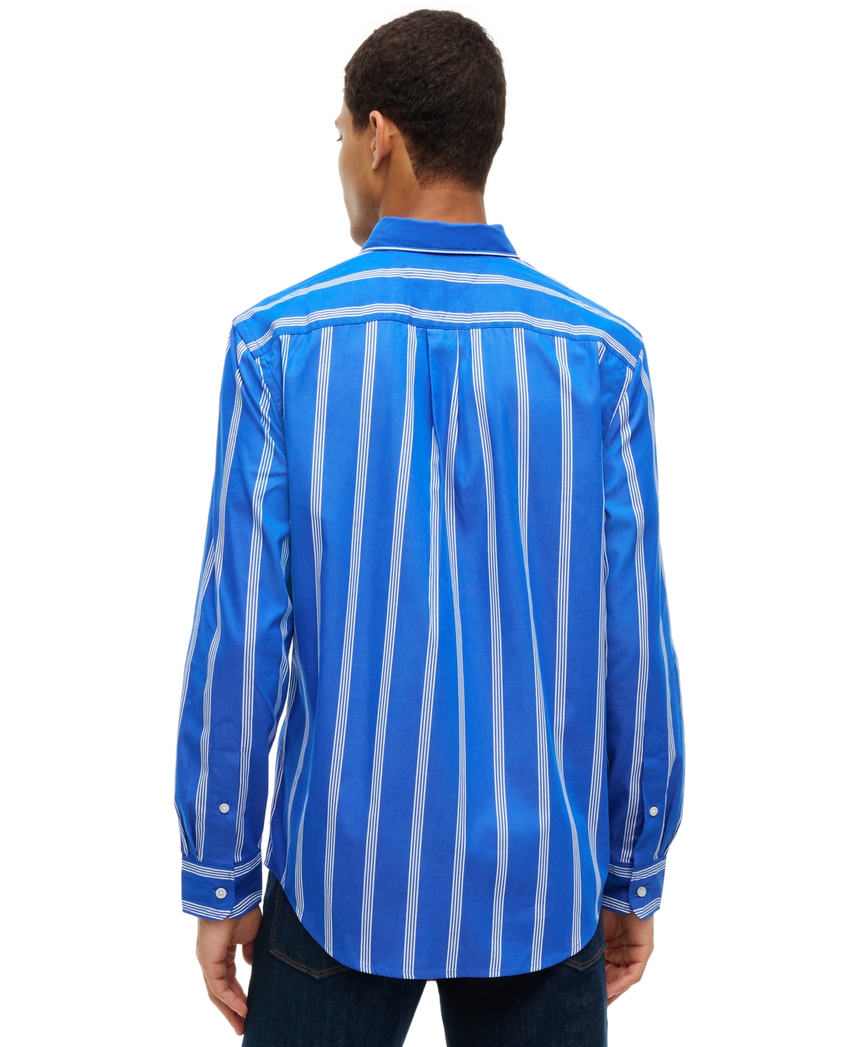Tommy Hilfiger Men's Poplin Ground Stripe Relaxed-Fit Shirt