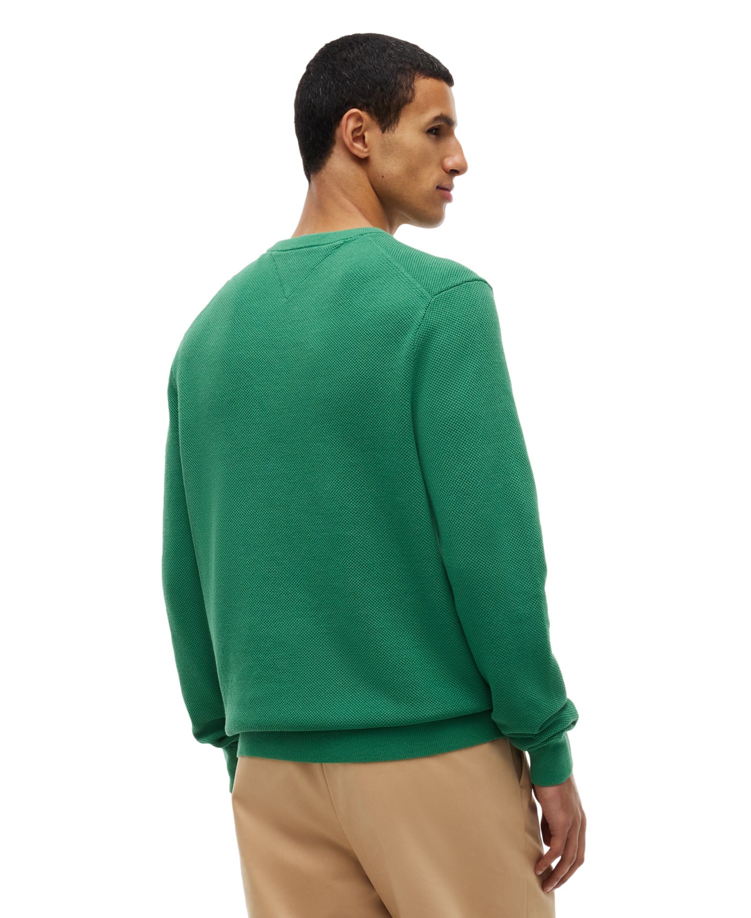 Men's Essential Texture Cotton Crewneck Sweater