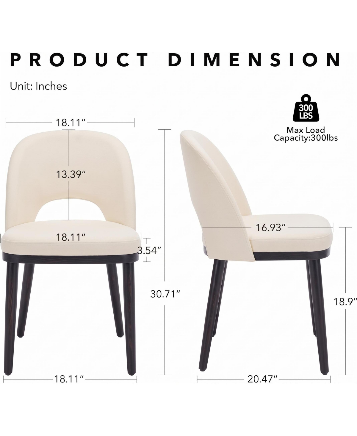 Gaomon Wooden Dining Chairs Set of 6,Upholstered Kitchen Dining Room Chair,Modern Linen Fabric hollowed out Dinner Chair