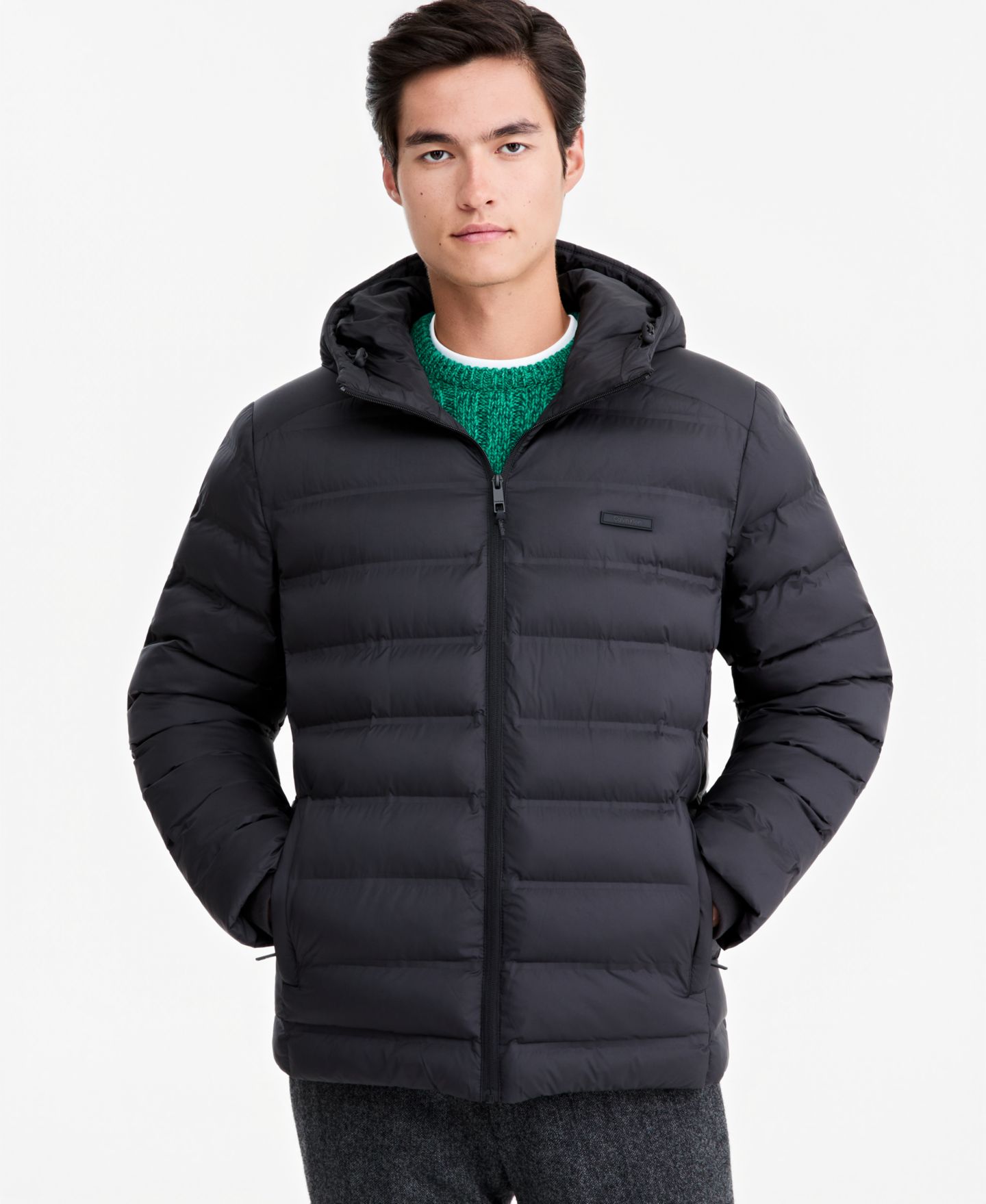 Мужская куртка Calvin Klein Hooded Packable, цвет: Чёрный — фото 2