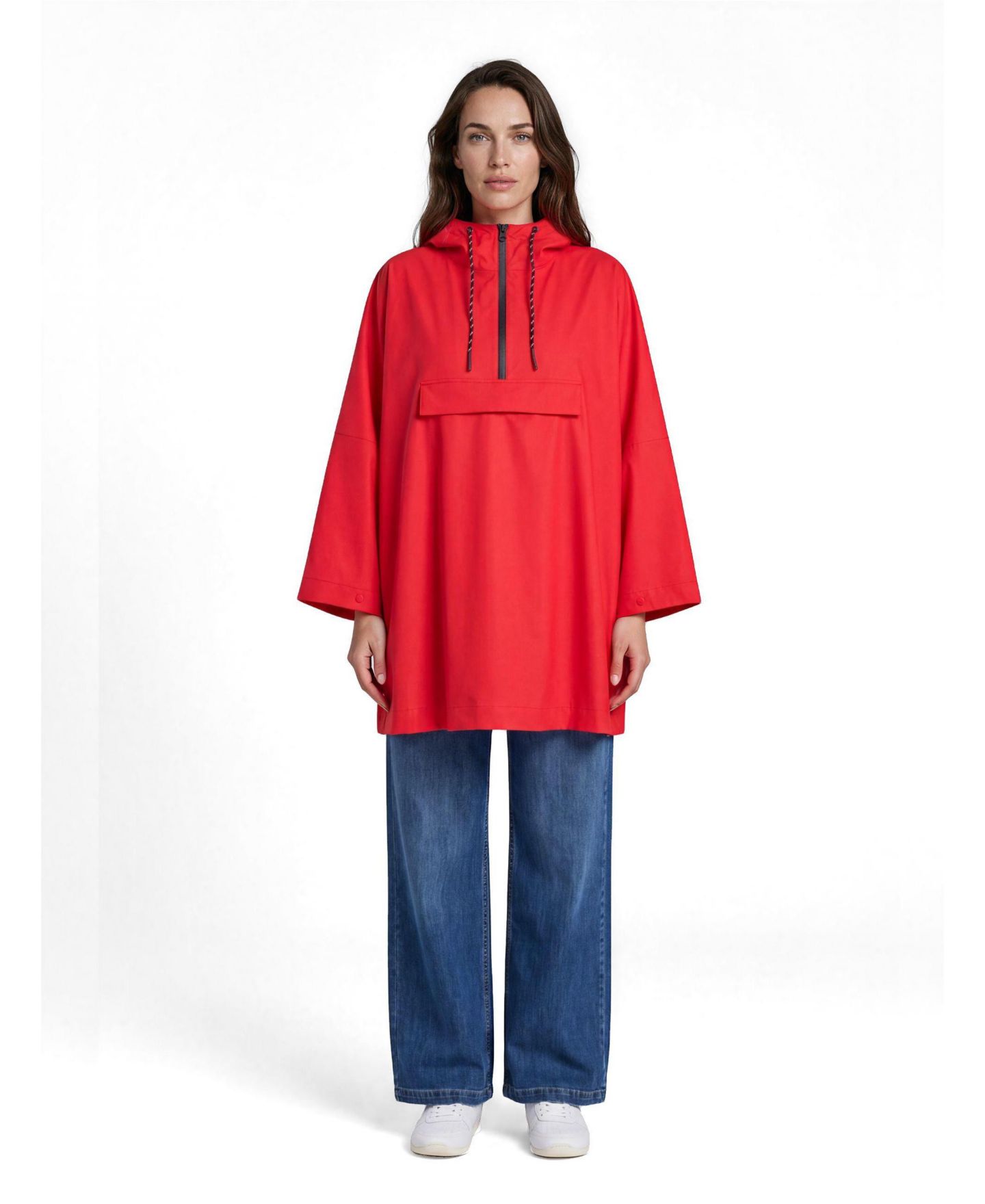 Женские куртки Masai Copenhagen Zip-Front Hooded Poncho, цвет: Poinsettia — фото 2