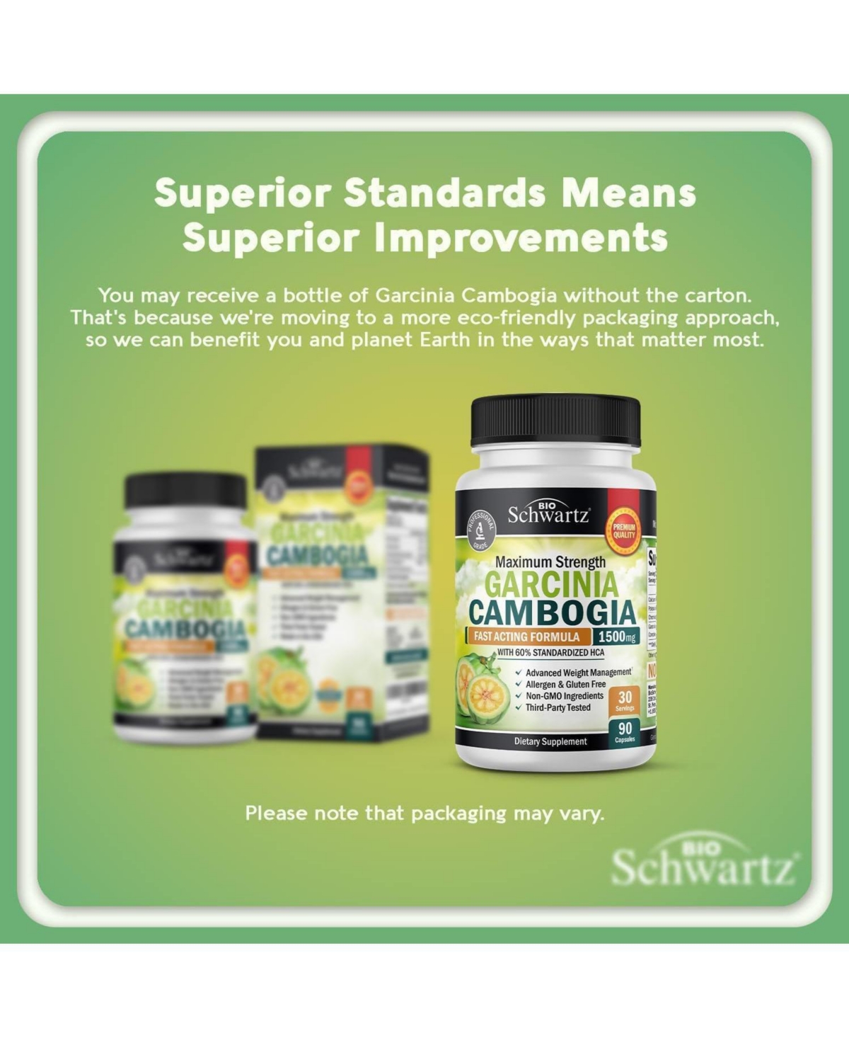 BioSchwartz Garcinia Cambogia Supplement with 95% Hca, Potassium and Calcium, 90 Capsules