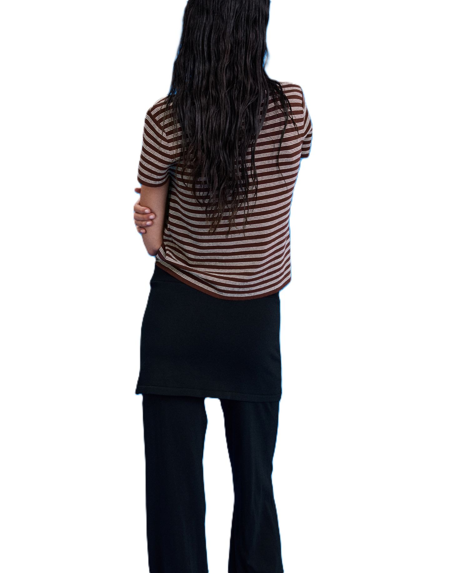 Women's Short-Sleeve Ribbed Sweater