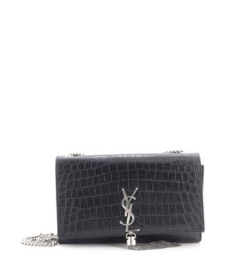Medium Classic Monogram Tassel Crossbody Bag Embossed Leather