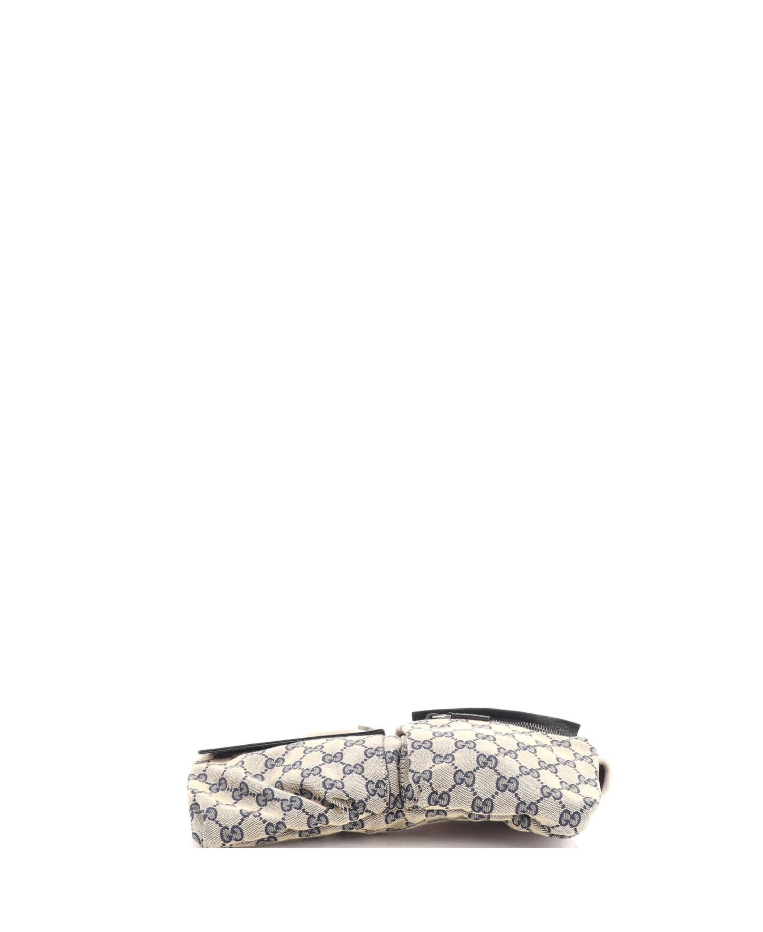 Small Vintage Double Belt Bag GG Canvas with Leather