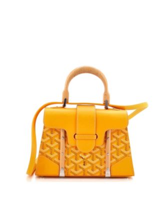 Mini Structured Saigon Top Handle Bag Coated Canvas with Leather