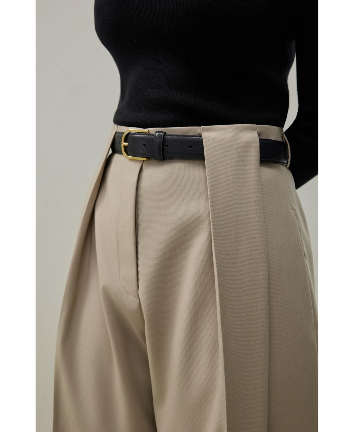 Lilysilk Women's Box Pleated Silk-Wool Trouser