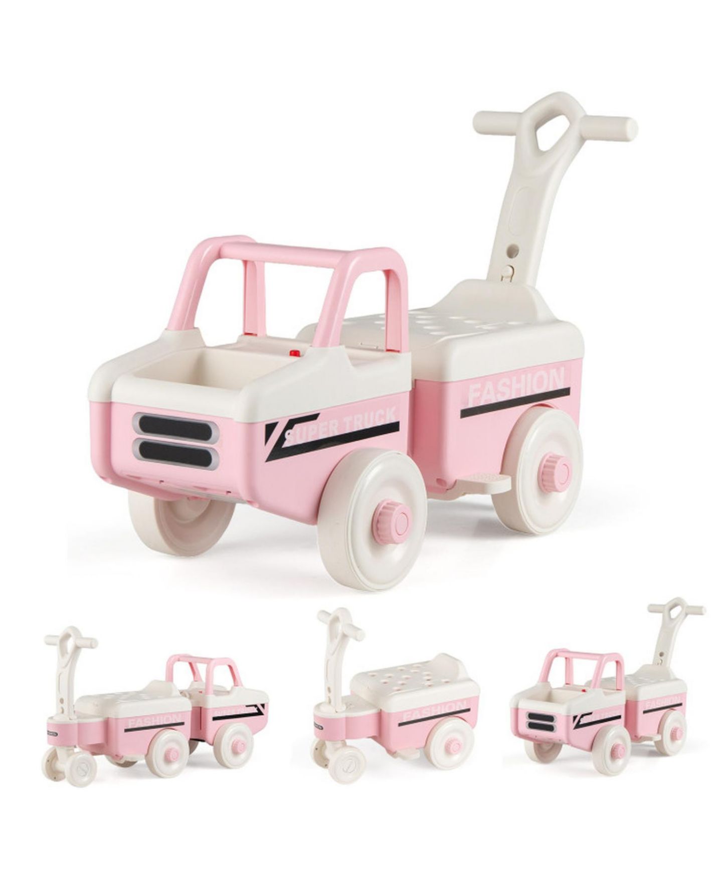 Детская игрушка SUGIFT 4-in-1 Ride On Push Car With Music and Storage, Ages 1.5-5, цвет: Розовый — фото 1