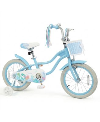 16 in Mermaid Adjustable Kids' Bike with Training Wheels, Ages 3-7