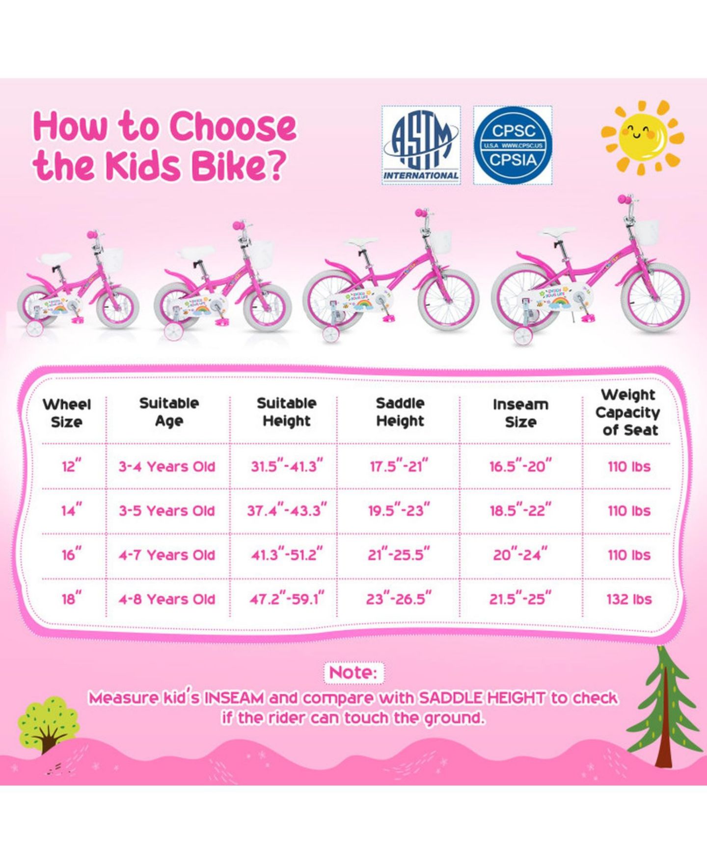 Детская игрушка SUGIFT 14-Inch Adjustable Girls Bike with Dual Brake System and Training Wheels, Ages 3-5, цвет: Розовый — фото 3