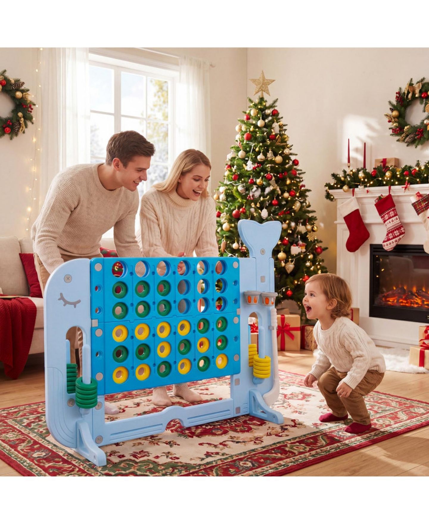 Детские игрушки SUGIFT 4-In-1 Jumbo 4-To-Score Game Set, Adjustable Height, Ages 3+, цвет: Синий — фото 2