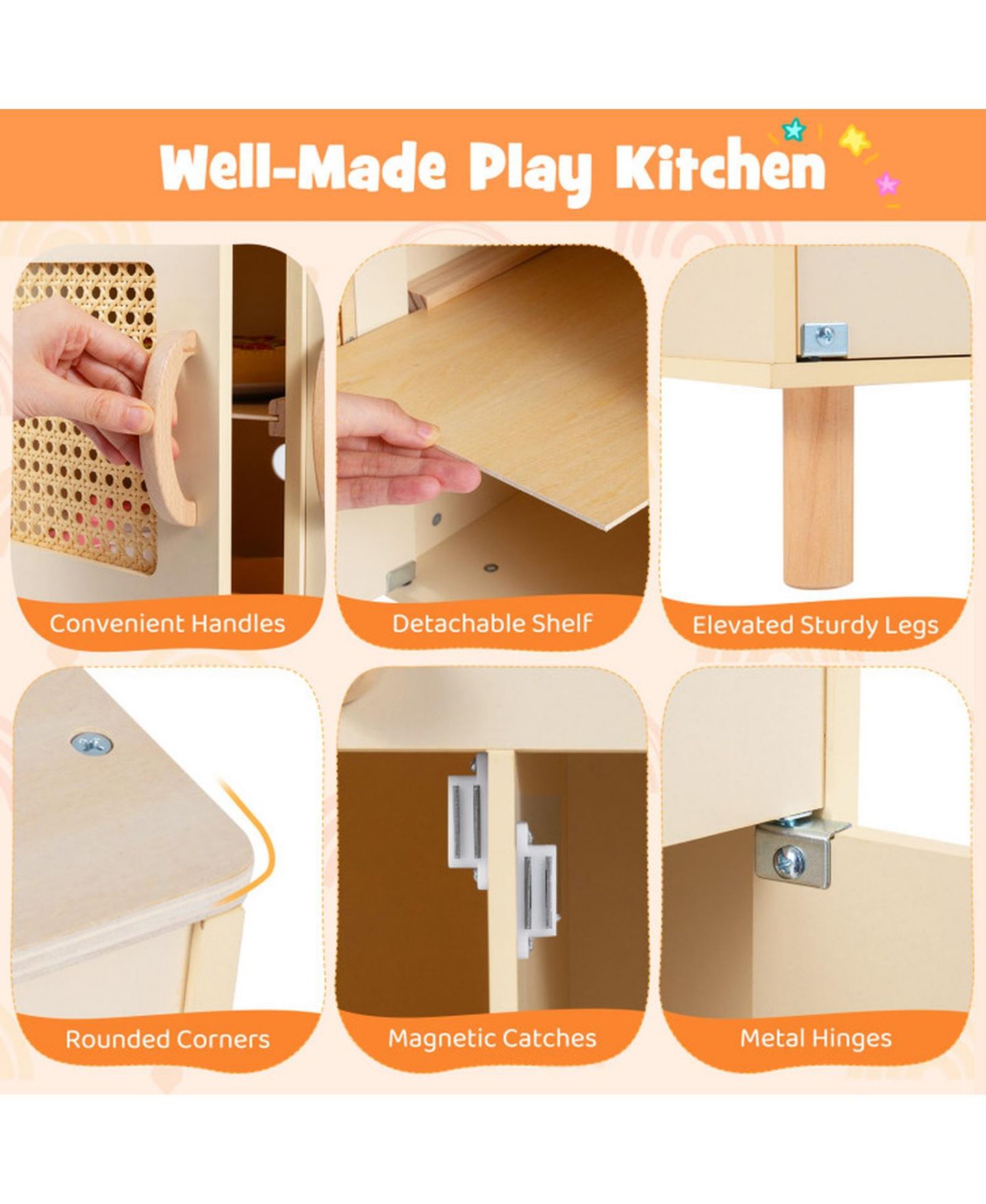 Детский игровой набор SUGIFT Realistic Ice Maker 10-Piece Play Kitchen Playset, Ages 3+, цвет: Жёлтый — фото 4