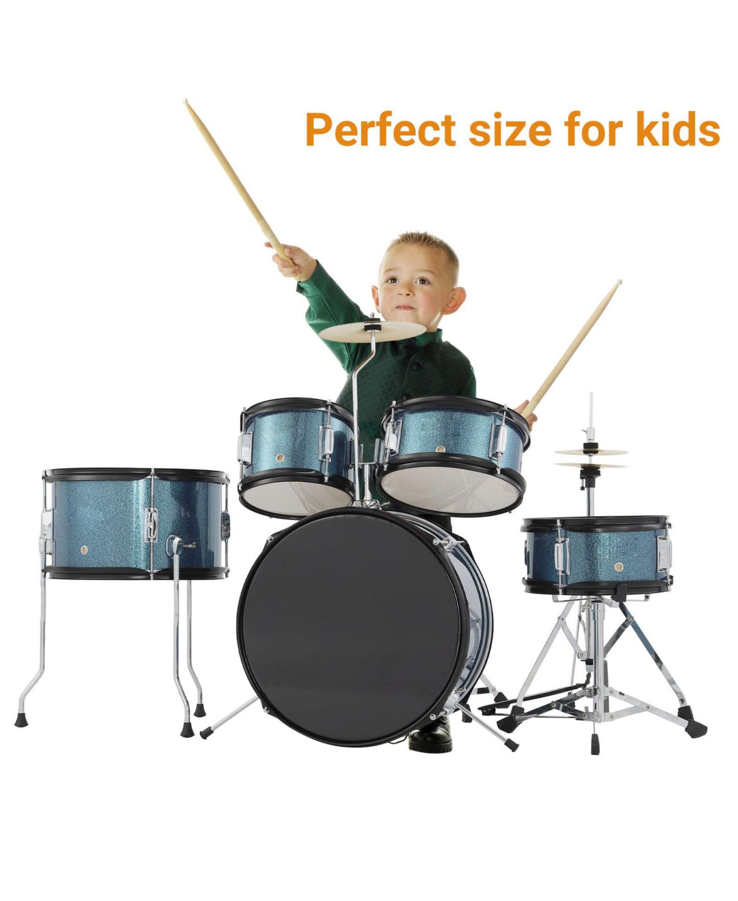 Детские игрушки homfan Kids Junior 5-Piece Hardwood Drum Kit, от 3 лет, цвет: Синий — фото 6