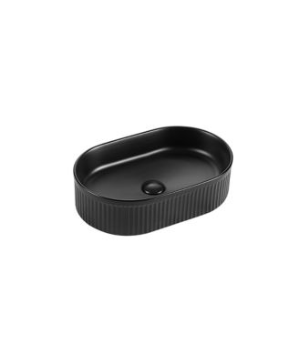 Oval Integrated Ceramic Bathroom Basin No Drain No Faucet Included