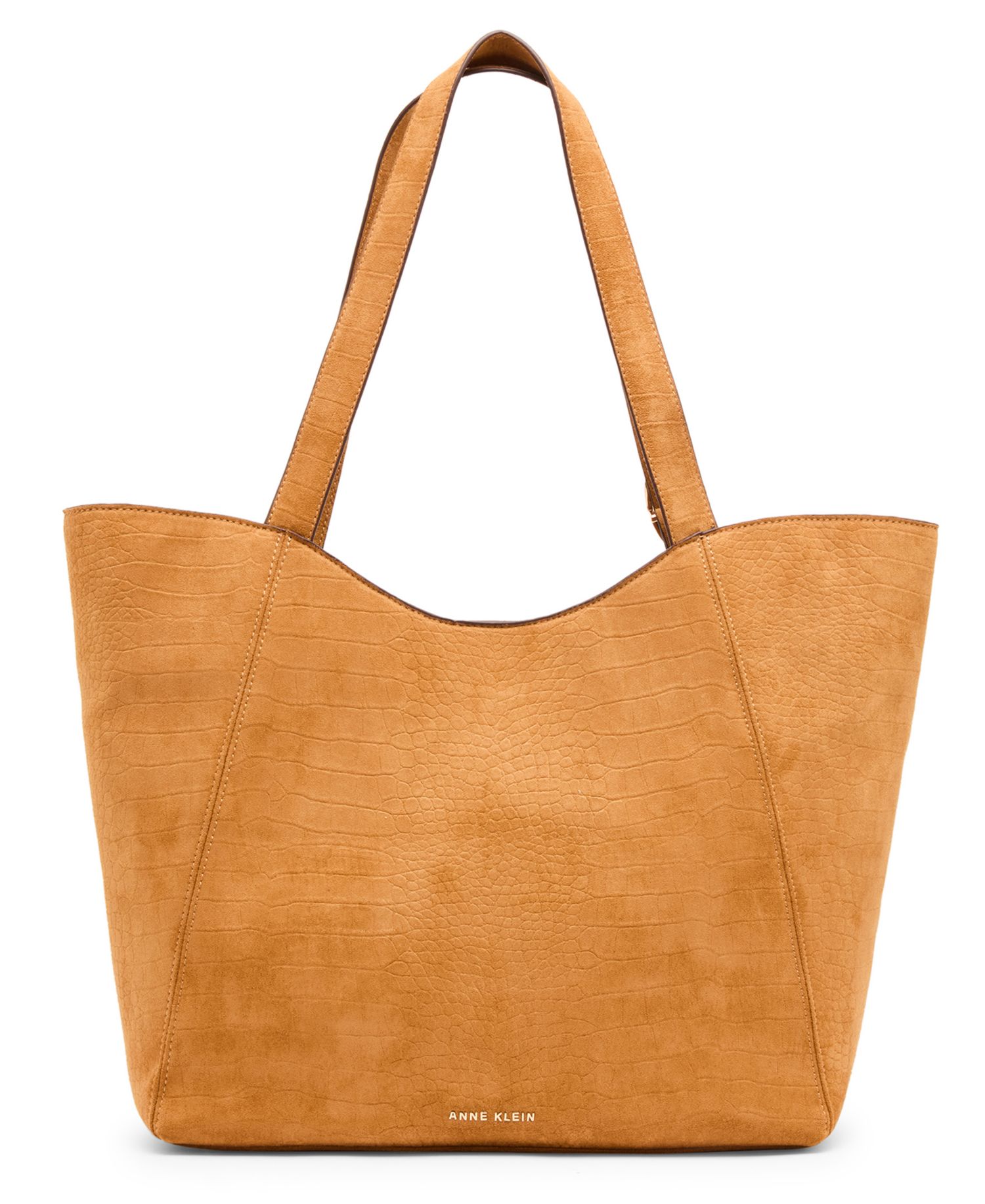 Faux Suede Croc Emboss Extra-Large Tote Handbag