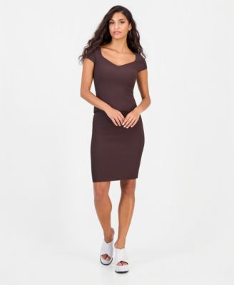 Women's Ottoman Curve Sweetheart Short-Sleeve Sweater & High-Waisted Pencil Sweater Skirt