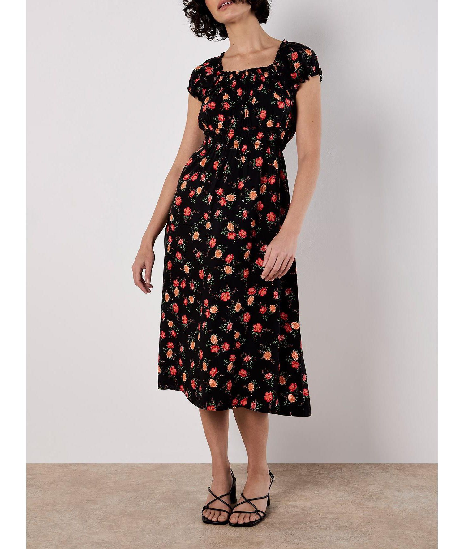 Women's Rose Milkmaid Midi Dress