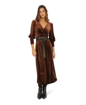 Women's Belle and Bloom Current Mood Velvet Wrap Dress