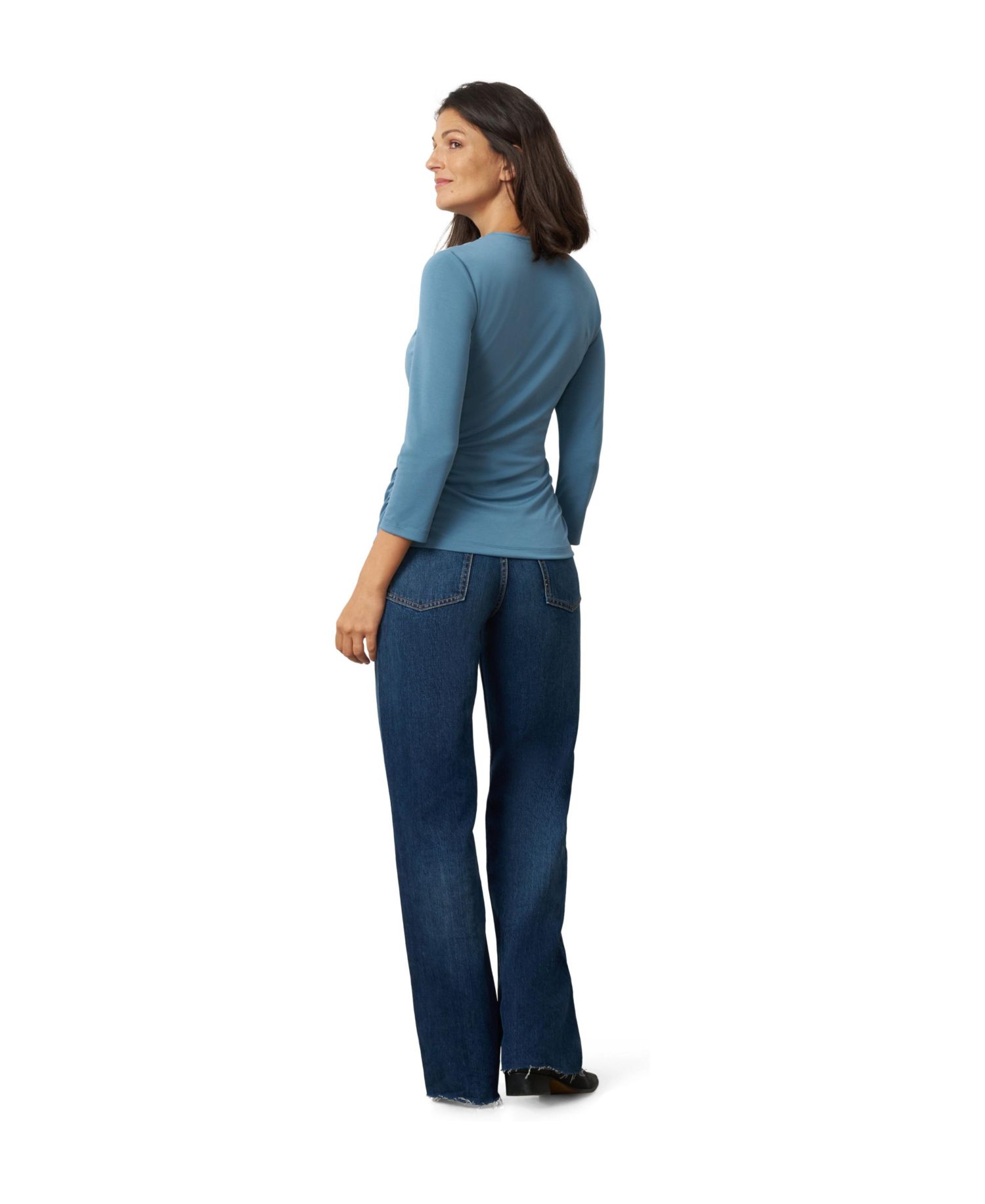 Women's 3/4-Sleeve Metal Ring Blouse