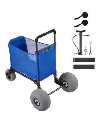 Beach Cart with Sand Wheels,165 lbs, Balloon Wheels, Storage Bag, Handle for Camping, Fishing, Garden