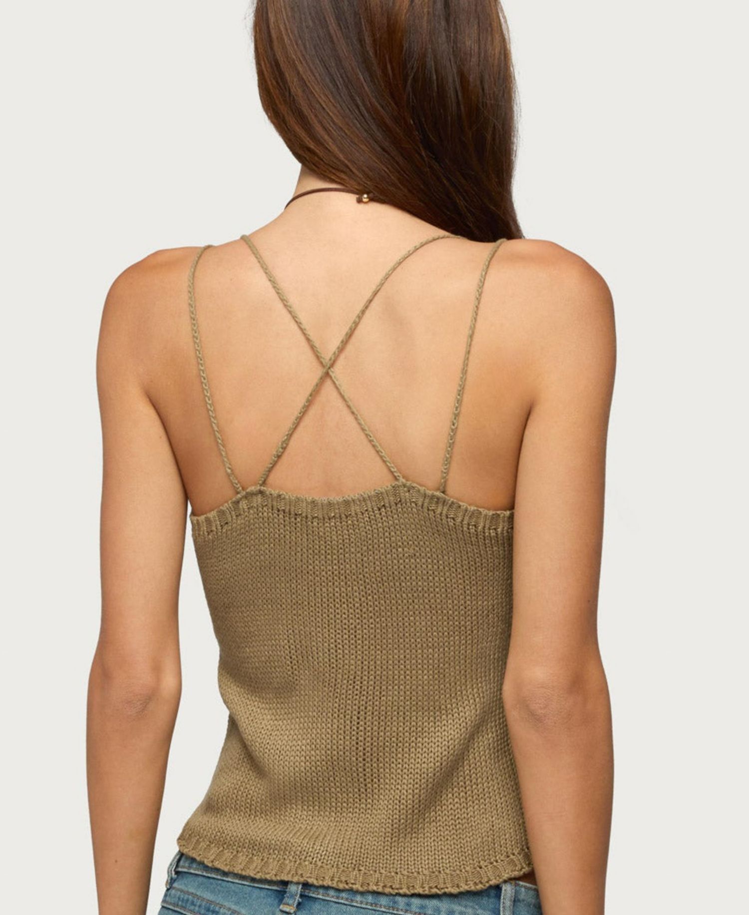 Women's Fernie Square Neck Bead-Fringe Tank Top
