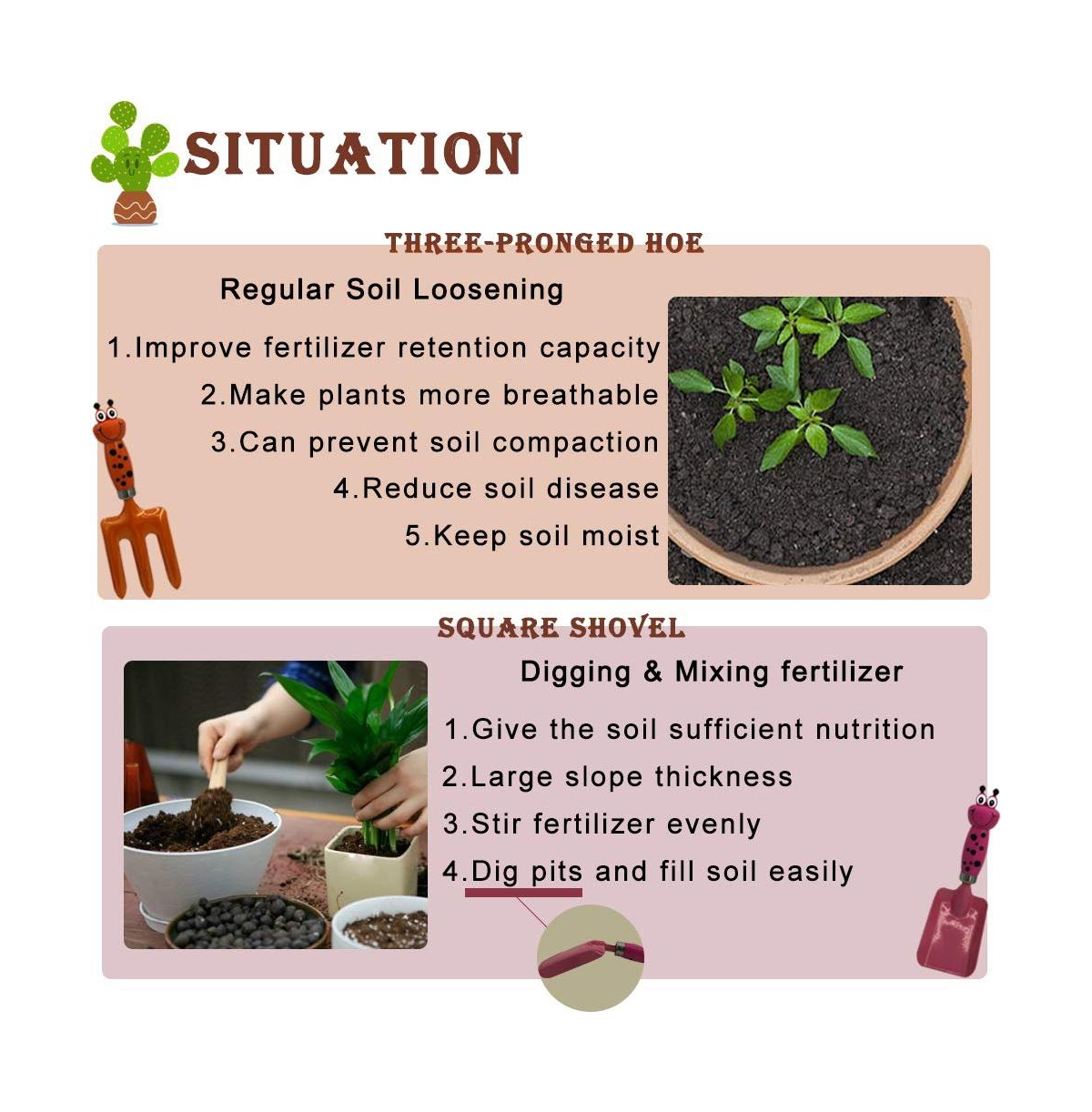 Xdovet Gardening Tools Gloves Shovel Spade Teen Boy 4Pack