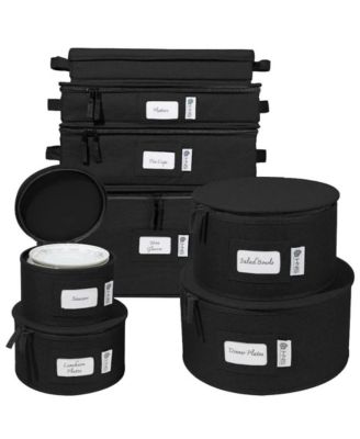 Hard Shell China Storage Containers 8-Piece Set Moving Boxes for Dinnerware Service for 12