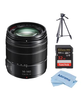 Lumix G Vario Telephoto Zoom Lens with F3.5-5.6 II ASPH, Mirrorless Micro Four Thirds, Power O.I.S. - H-FSA14140 (Upgraded) Bundle