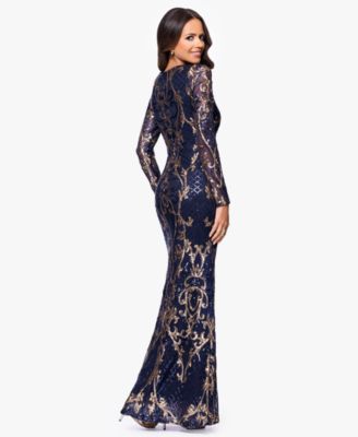 Women's Blue Embellished/Sequin Maxi Dresses