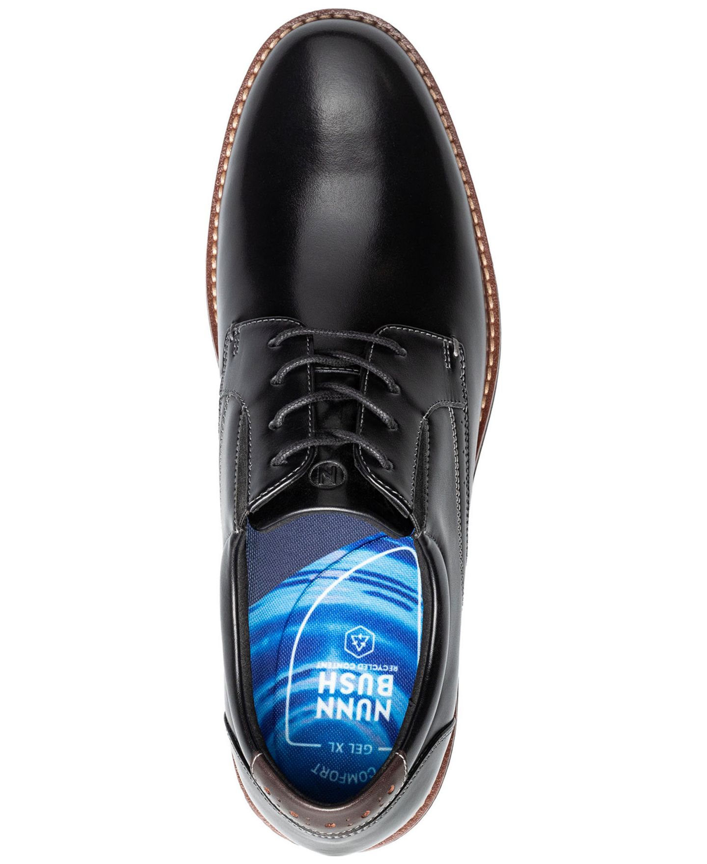 Мужские туфли Nunn Bush Fitz Flex Plain-Toe Oxfords, цвет: Чёрный — фото 4