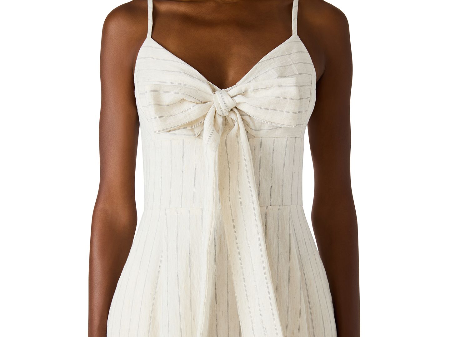 Женское платье Steve Madden Sweetheart Sleeveless A-Line Bow-Front Midi, цвет: Меланжевый светлый — фото 4