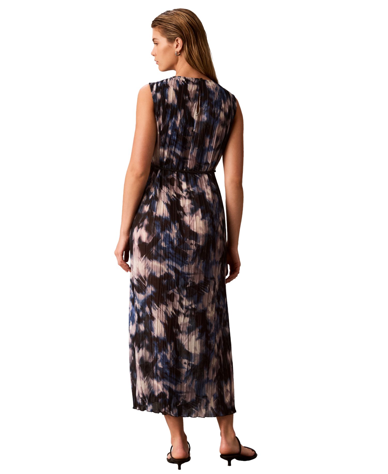 Women's A-Line Sleeveless Printed Midi Dress
