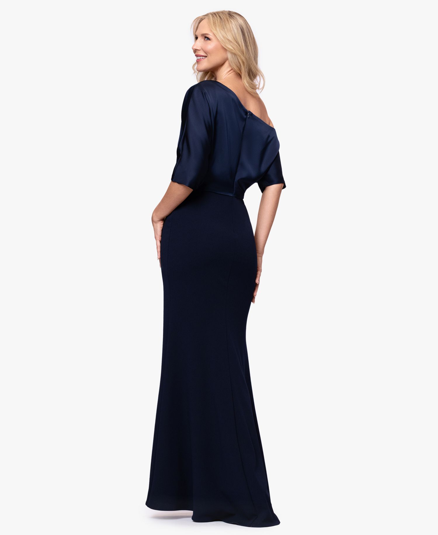 Plus Size Asymmetrical Neck Long Dress