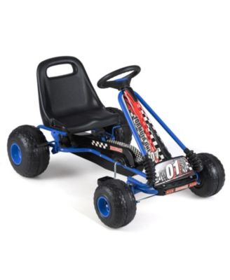 Kids 4-Wheel Pedal Go Kart with Adjustable Seat and Multi-Terrain Wheels, Ages 3-8
