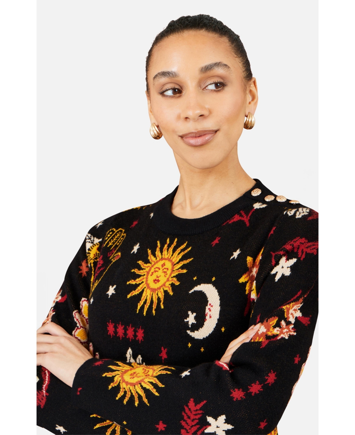 Yumi Women's Cosmic Intarsia Knitted Dress