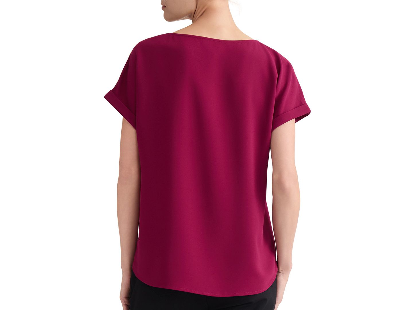Женская блузка Jones New York Shoulder-Button-Detail Boat-Neck Short-Sleeve Blouse, цвет: Ягодный красный — фото 5