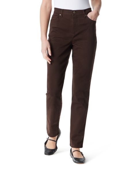 Женские джинсы Gloria Vanderbilt Amanda High-Waisted Straight-Leg, цвет: Кофейный