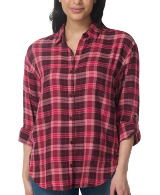 Women's Amanda Plaid Point-Collar Shirt