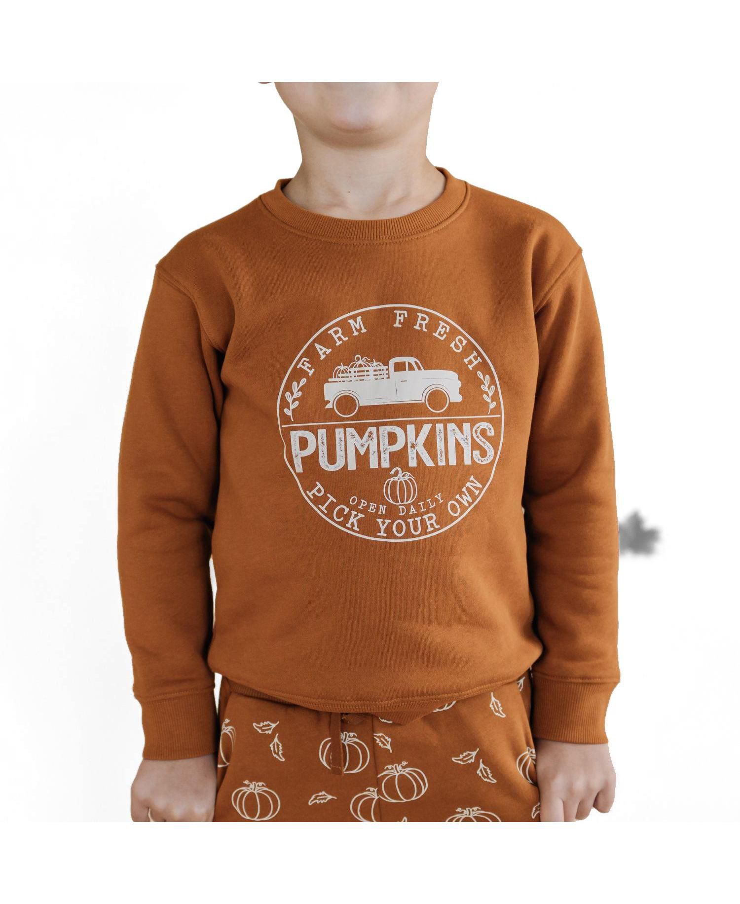 Little Boys Farm Fresh Pumpkins Sweatshirt
