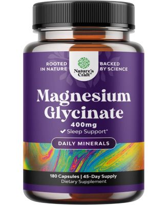 Pure Magnesium Glycinate Supplement 400milligram - High Absorption Chelated Magnesium Capsules