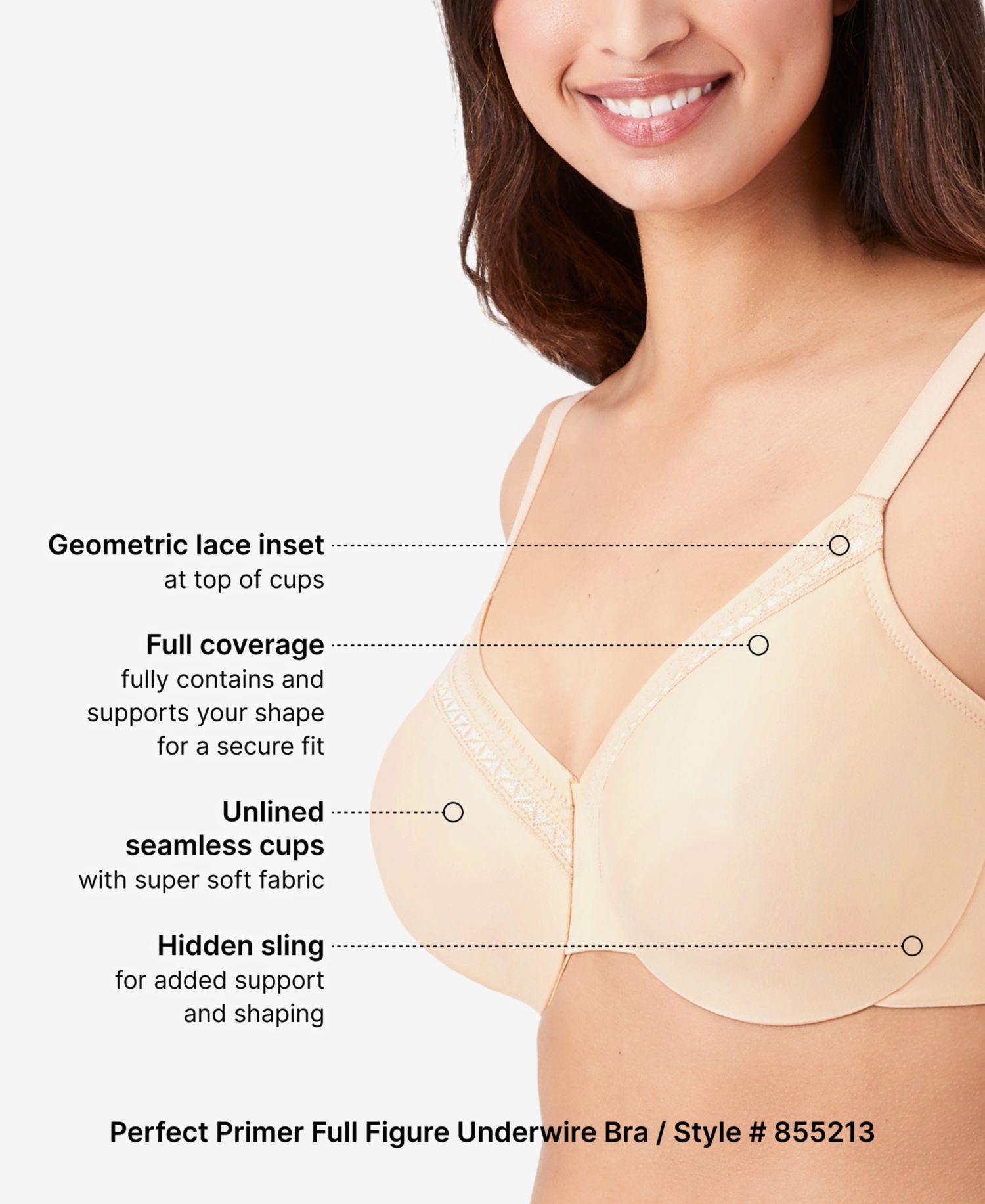 Women's Perfect Primer Underwire Bra 855213, Up To I Cup