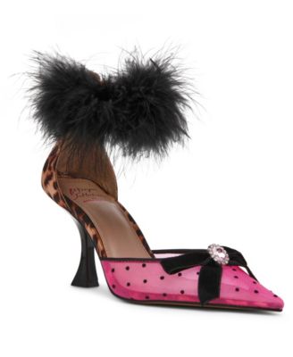x Patis Hilton Women's Cherie Feathered Slip-On Pumps