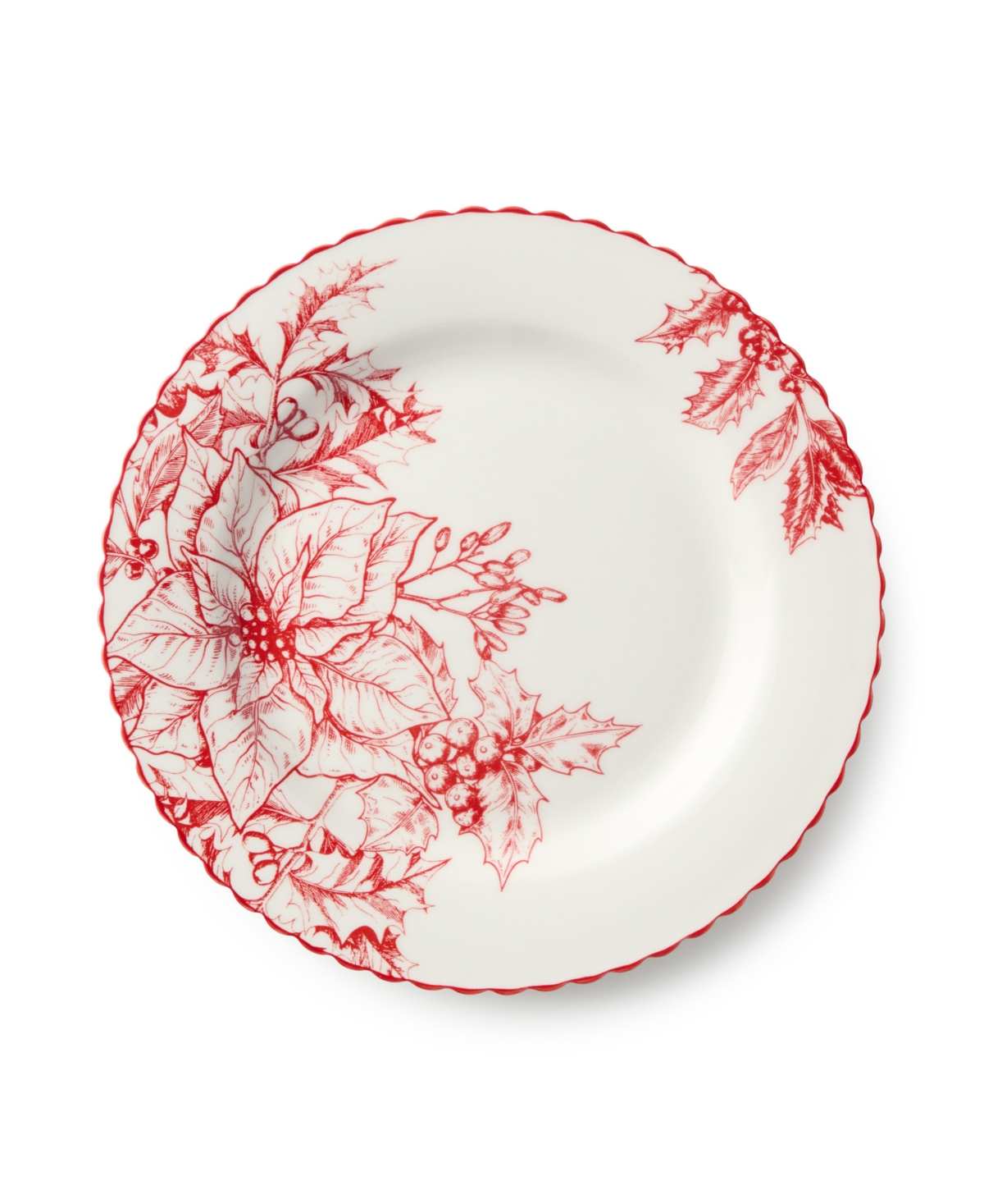 Certified International Crimson Noel Salad Plates, Set of 6