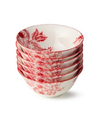 Crimson Noel All-Purpose Bowls, Set of 6