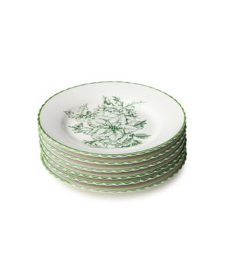 Winter Evergreen Canape Plates, Set of 6