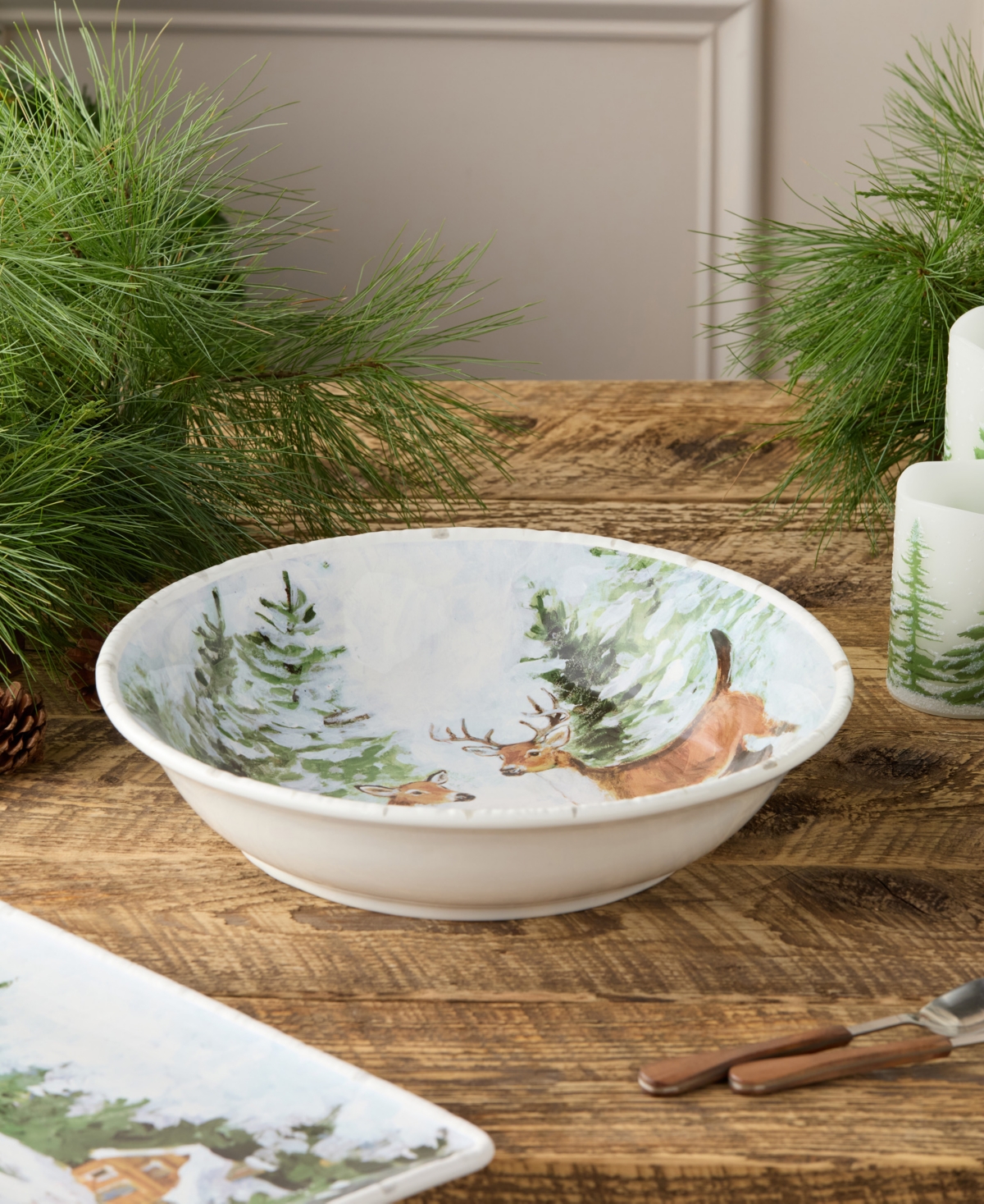 Certified International Winter Cabin Serving Bowl