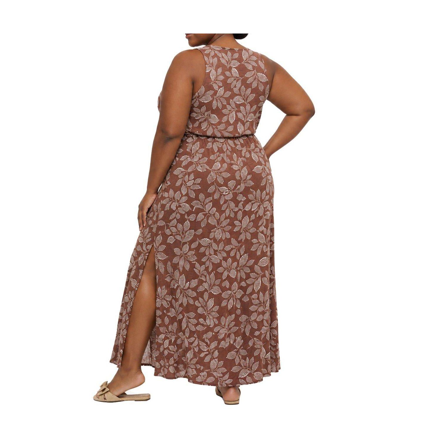 Женское платье Torrid Plus Size Belle Isle Cinched-Waist Maxi Sundress, цвет: Коричневый — фото 3