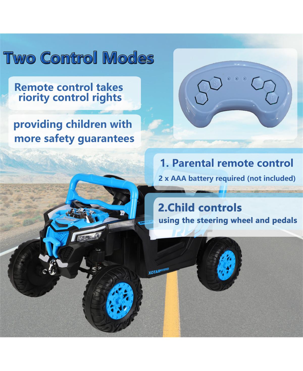 Yobtop Kids Electric Ride-On Car with 12V Battery, Remote Control & Swing Function, Seats Two, Ages 3+