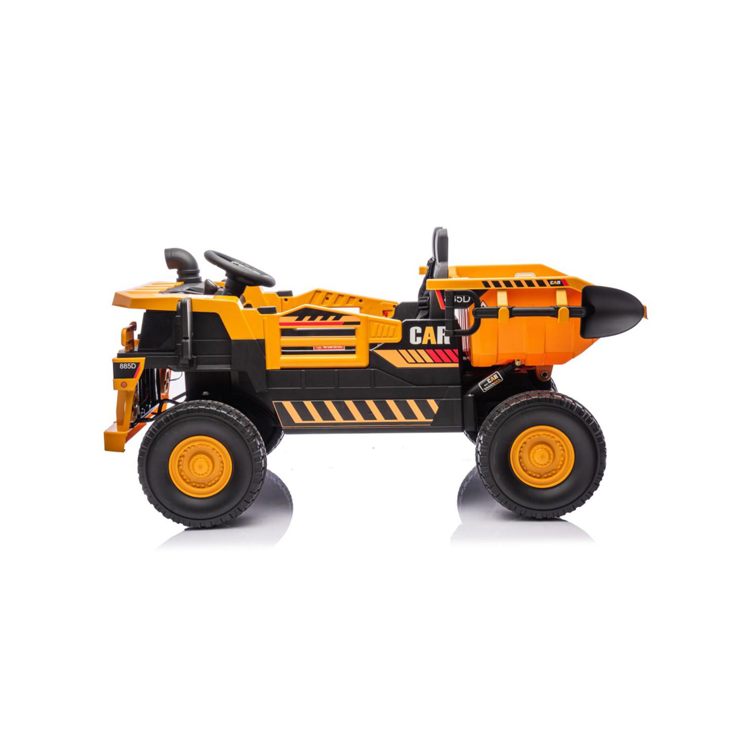 Детская игрушка YOBTOP Large Remote-Control Two-Seater Ride-On Dump Truck with LED Lights & Auto-Lift Compartment, 110 lbs Capacity, Ages 3+, цвет: Оранжевый — фото 7